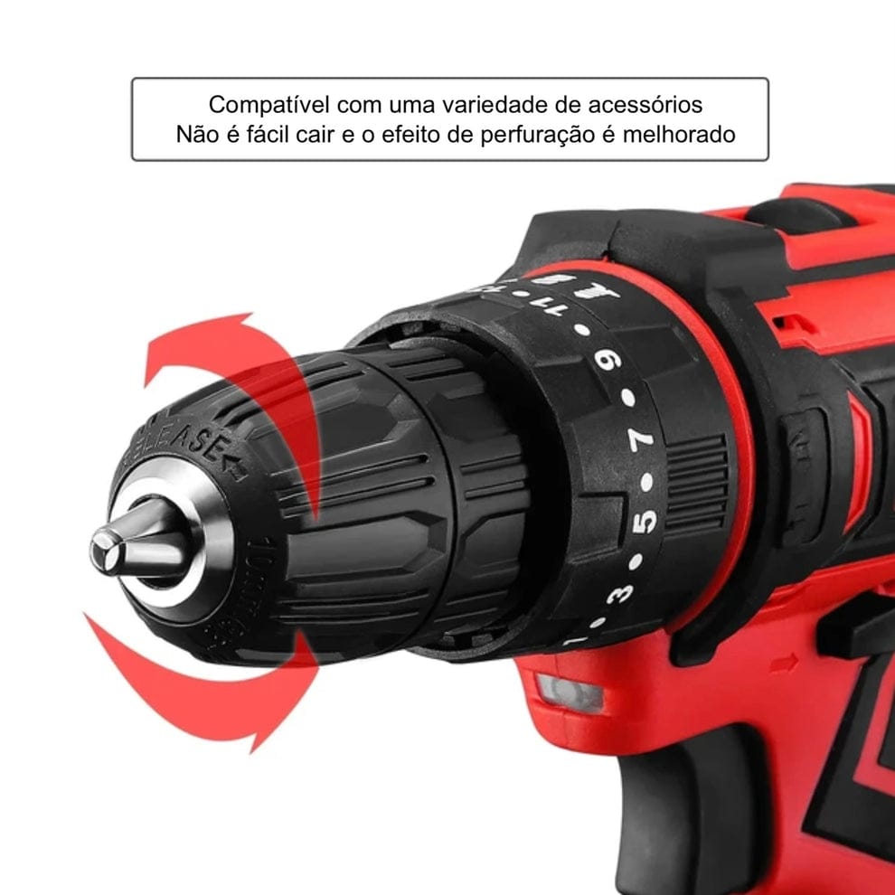 Taladro Inalámbrico TaoNuokeyi 24V con Motor sin Escobillas y 2 Baterías